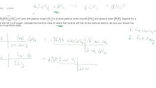ALEKS - Amount Left Over Limiting Reactant