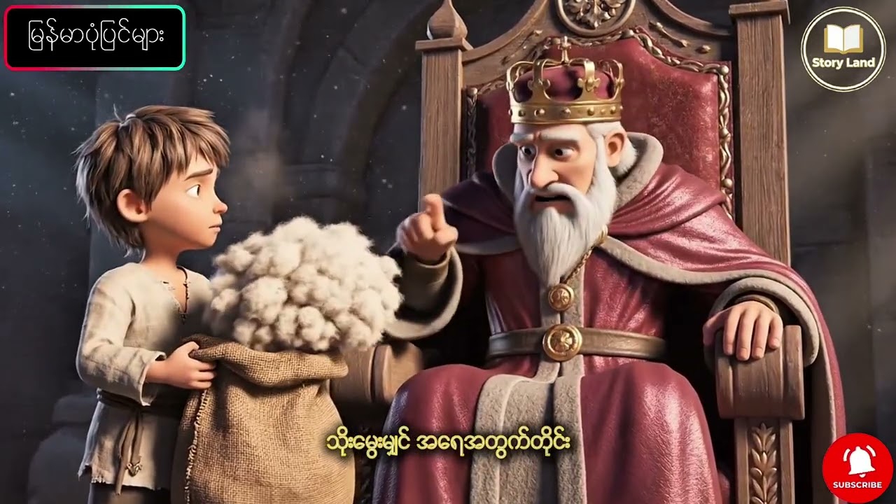 မောက်ကြွားသောဘုရင်ကြီးနှင့်ပညာရှိလူငယ်လေး ( မြန်မာပုံပြင် ) 