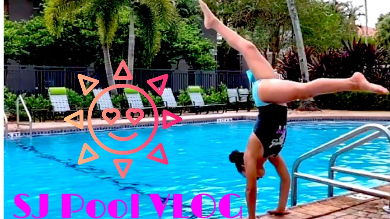 Gymnastics And Fun At The Pool Gymnastics Pool Vlog Youtube