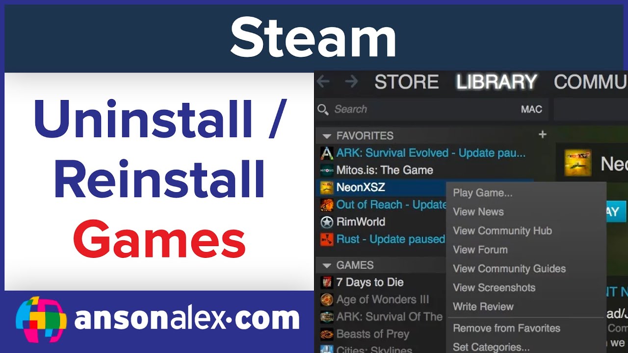 Steam - Uninstall / Reinstall Games - YouTube - 1280 x 720 jpeg 131kB