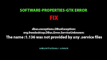LINUX FIX: dbus.exceptions.DBusException:  The name :1.136 was not provided by any .service files