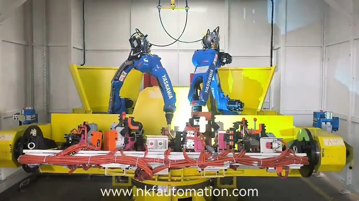 Demonstration of our three-axis positioner supporting Yaskawa robots applied to automated welding.