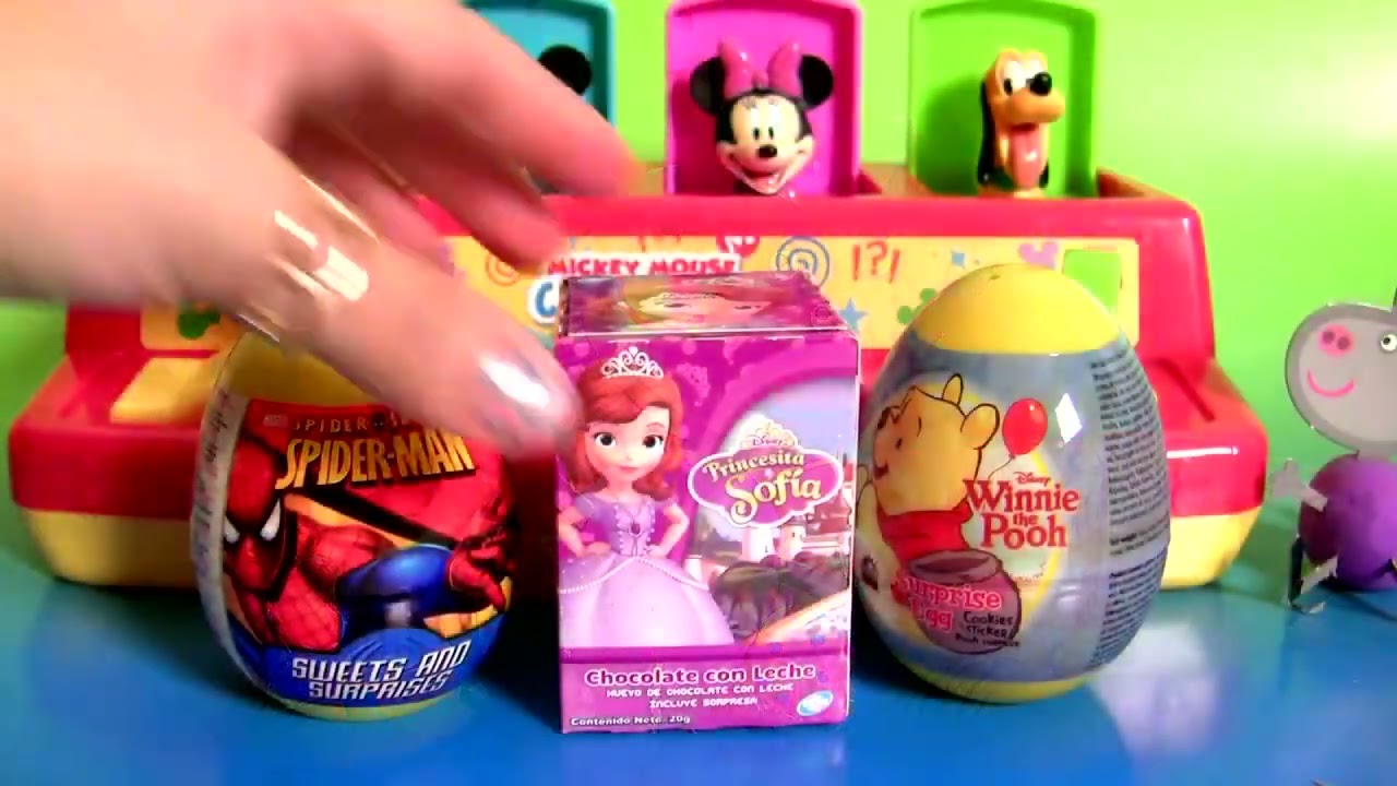 Mickey Mouse Clubhouse Pop Up Pals Play Doh Surprise Eggs Disney Baby Toy Donald Minnie Pluto