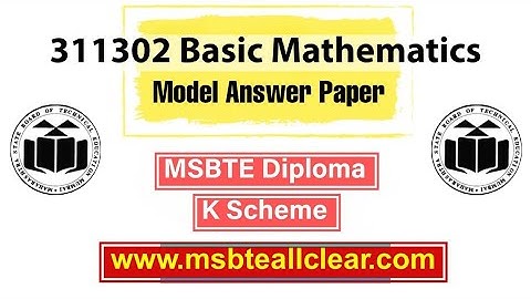 311302 Basic Mathematics MSBTE Model Answer Paper & Question paper - MSBTE All Clear