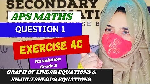 Exercise 4C Qno 1|New secondary Mathematics Grade 8|Graphs of linear equations|aps Maths