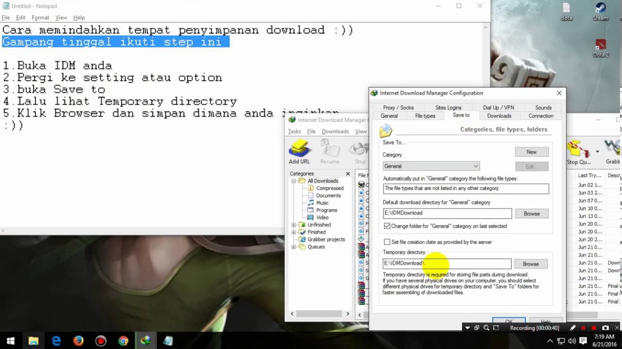 Cara Memindahkan Penyimpanan Idm Youtube