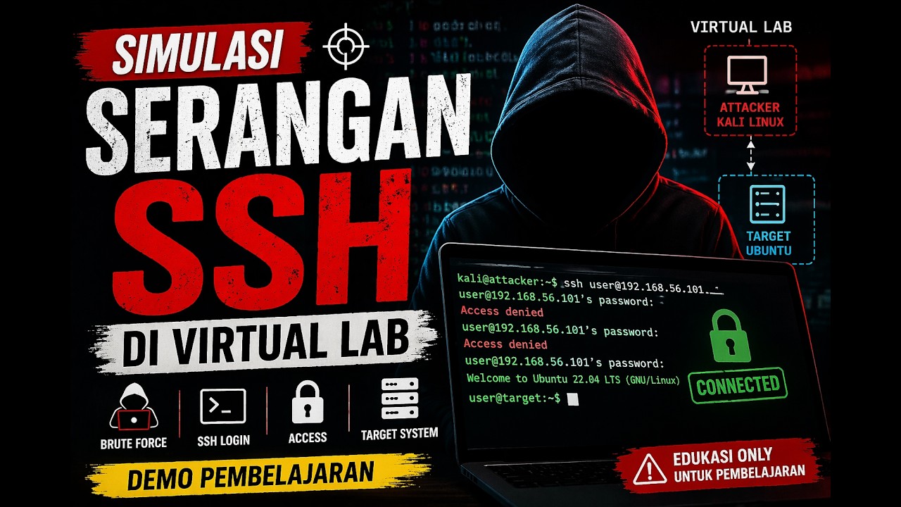 Simulasi Serangan SSH di Virtual Lab | Demo Pembelajaran - YouTube
