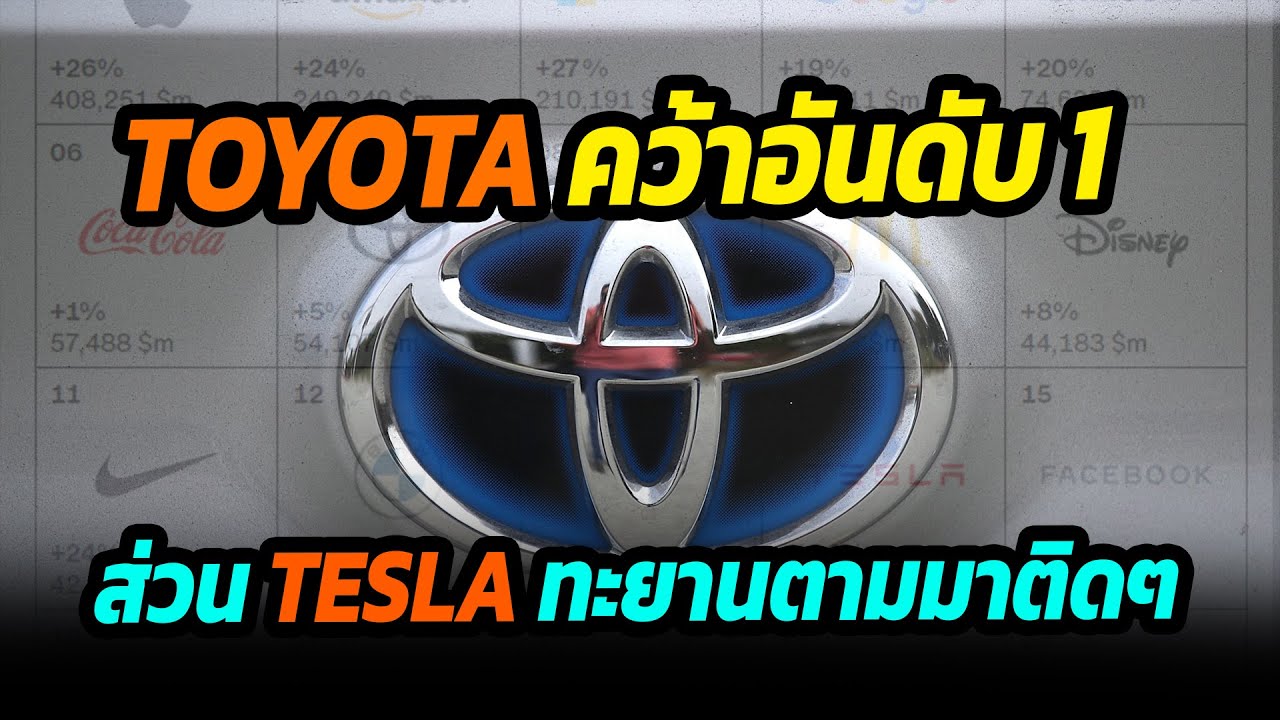 toyota คว้าอันดับ 1 ของโลก ส่วน Tesla เติบโตแบบบ้าคลั่ง ตีตื้นขึ้นมาแบบติดๆ