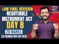 CA Foundation Law Final Revision Day 8 | Negotiable Instruments Act | One Shot | Imp Que | Jan 2026