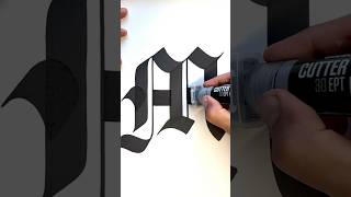 New Blackletter Capital ✍🏼 M • #calligraphy #lettering #blackletter #goth #textura #typography