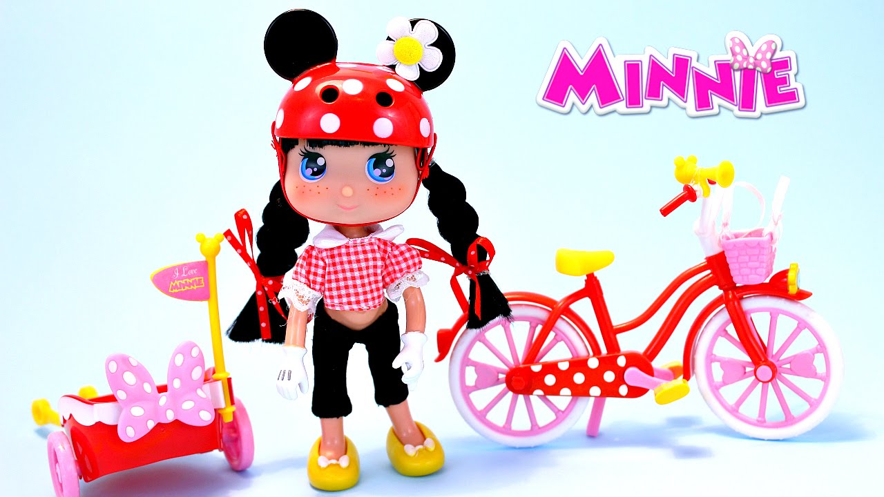 Muñeca Minnie Mouse I LOVE MINNIE Bici Carrito Juguetes de Minnie Mouse -  YouTube