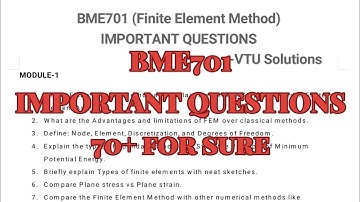 Finite Element Method, Super important questions, BME701, 22 scheme, 7th sem, ME Stream
