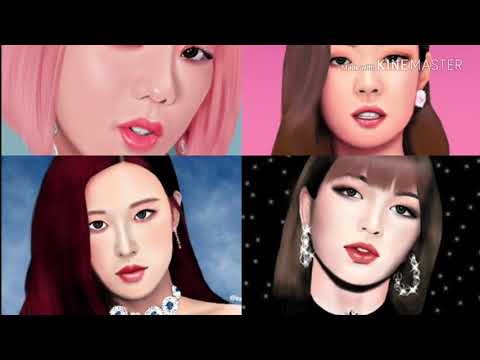 Menggambar Member Black Pink Ddududdudu Menggunakan Smartphone (ibispaint App)