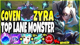 ZYRA IS A TOP LANE MONSTER 🔥 New Coven Zyra skin is EPIC 🔥 LoL TOP Zyra vs Rengar s10 PBE Gameplay