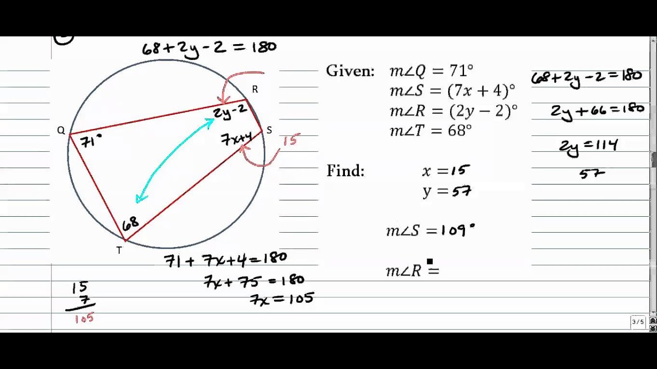 Circles - Inscribed Quadrilaterals - YouTube