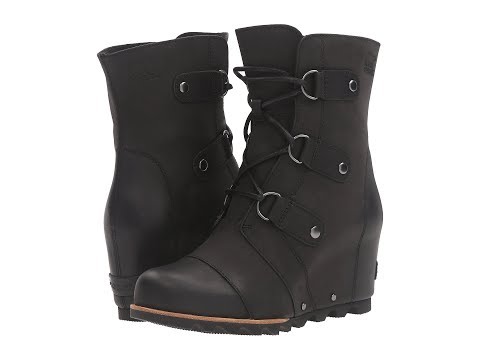 black wedge dress booties