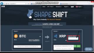Deposit Ripple Into Ripple wallet on Gatehub from Coinbase. BTC to XRP with Shapeshift website
