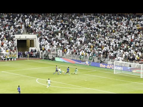 هدف فراس البريكان من المدرج 4 وفرحة 51 الف مشجع في الجوهرة السعودية اليابان 2021