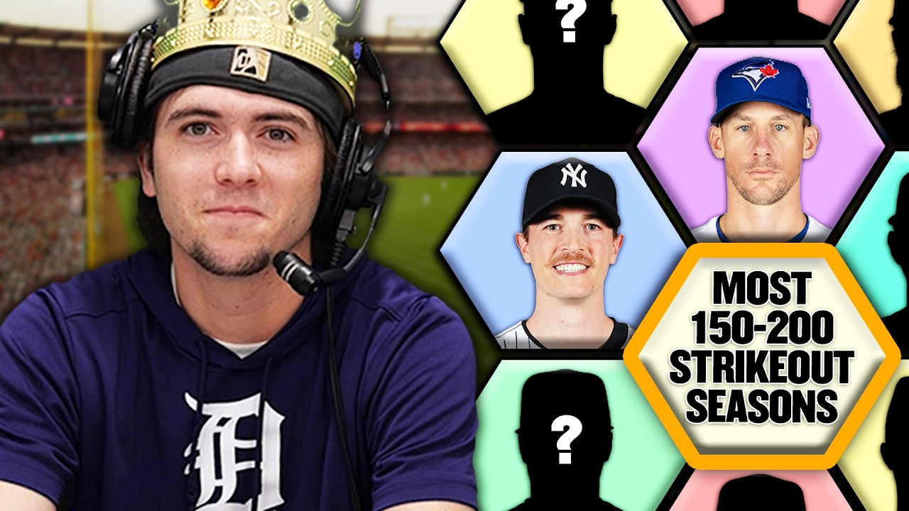 What players have the most seasons between 150-200 strikeouts? (Quiz of Pretty Good)