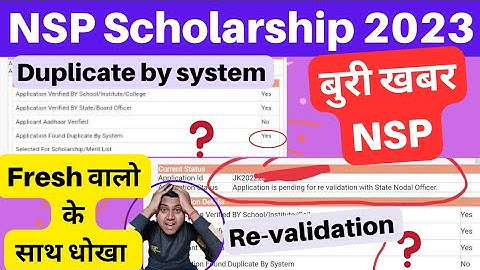 NSP 2022-23 पैसा गया 😭👉Application Pending Re Validation State Nodal 2023 |👉App Duplicate By system🔥
