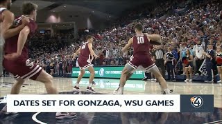 Zags, Cougs set game dates