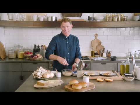 Bobby Flay's Brasserie Burger with Caramelized Onions, Mushrooms and Gruyere