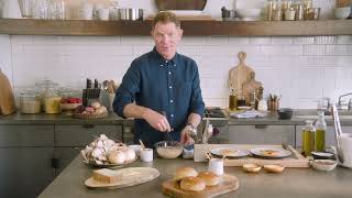 Bobby Flay's Brasserie Burger with Caramelized Onions, Mushrooms and Gruyere