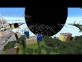 Giant black hole versus the city Minecraft
