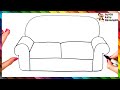 How to draw a sofa step by step  sofa drawing easy