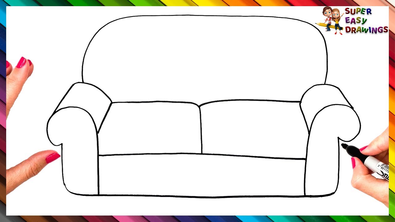 Sofa sketch Drawing Style SVG Cut file by Creative Fabrica Crafts   Creative Fabrica