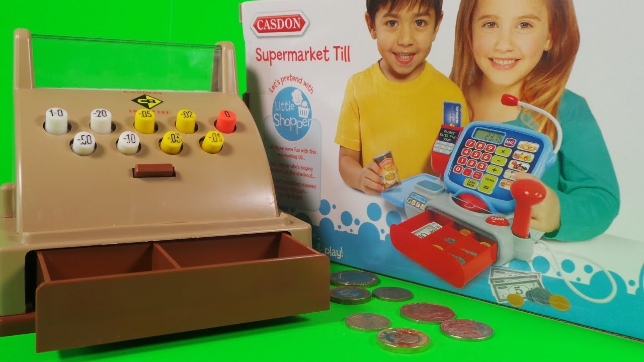 Casdon Supermarket Till Childrens Cash Register Shopping Playset 