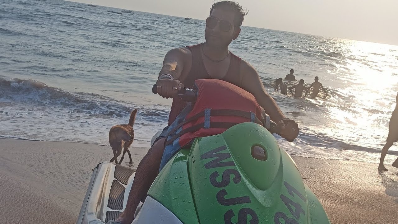 jet ski ride in goa.calangute beach wonderful ride .