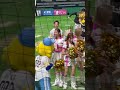 試合終了後の ハニーズ と ばってん少女隊。2023/8/10 ソフトバンク対楽天