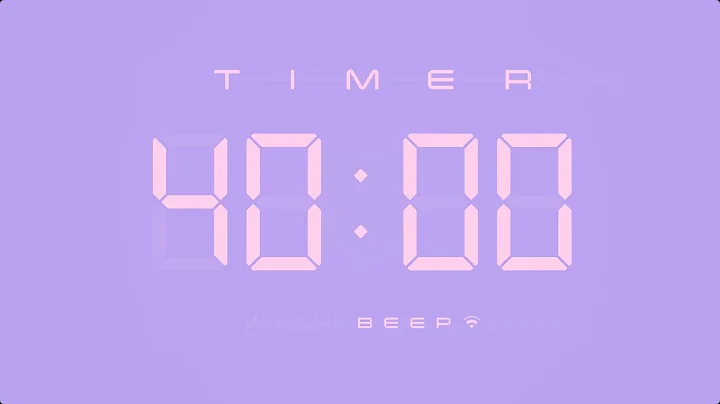 40 Minute Digital Countdown Timer with Simple Beeps 💕💜
