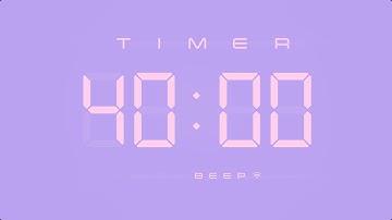 40 Minute Digital Countdown Timer with Simple Beeps 💕💜