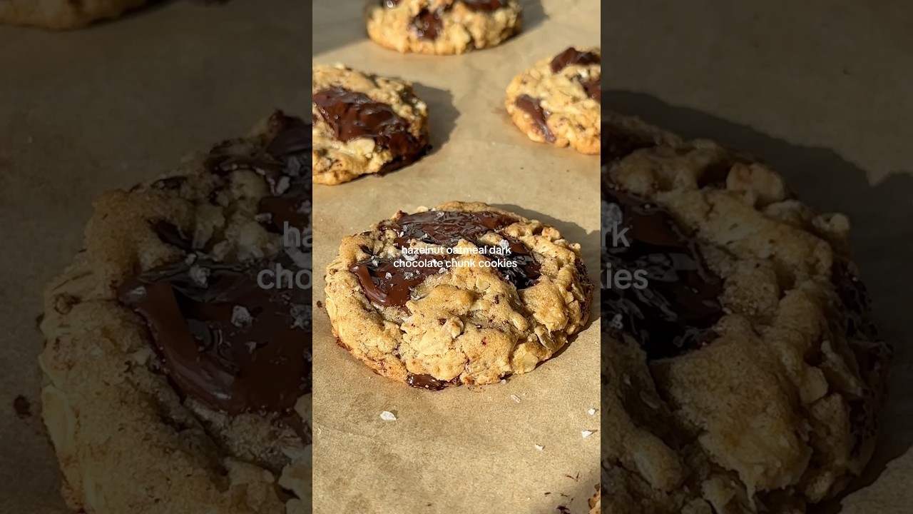 Hazelnut Oatmeal Dark Chocolate Chunk Cookies