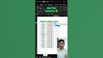 Calculate age in excel #youtube #shorts #excel
