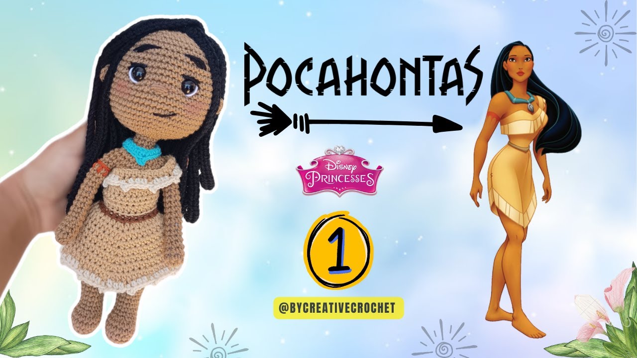 Принцесса ПОКАХОНТАС 🧡 Амигуруми | ЧАСТЬ 1/2 🥰💕 Принцессы Диснея — Мастер-класс по вязанию крючком