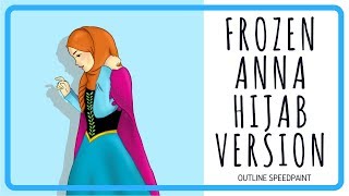 Frozen Hijab Version | Outline Speedpaint Clip Paint Studio screenshot 5