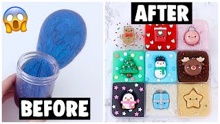 9 EXTREME WINTER SLIME PALETTE MAKEOVERS! *fixing my 1 year old slime*