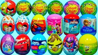 30 Surprise Eggs! Disney Cars Marvel Spiderman Spongebob Party Animals Angry Birds Love Is