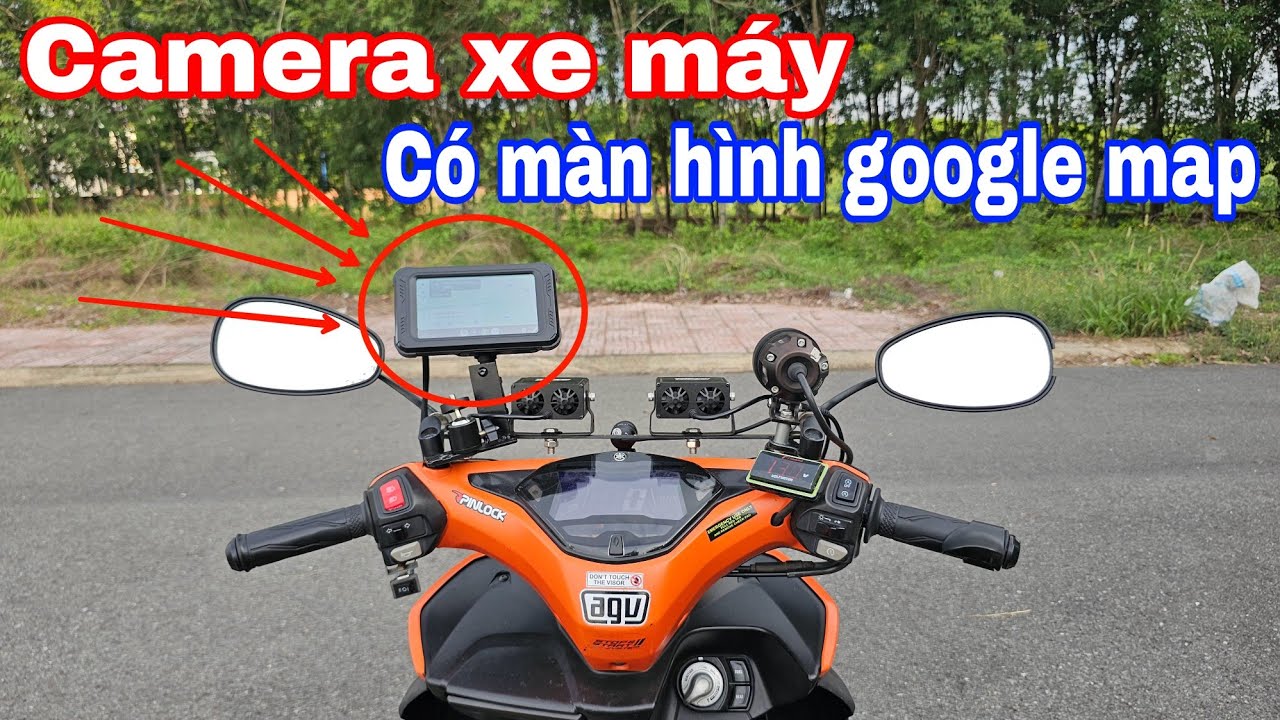 Camera Hành Trình Xe Máy Có Màn Hình Google Map Android Auto Và Apple Carplay
