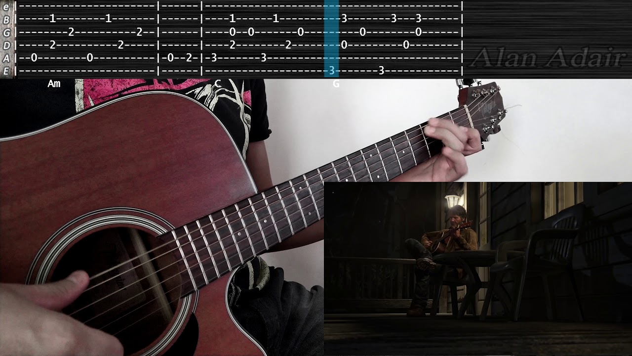 Joel tocando al final - The last of us Part 2 - Joel guitar at the end TAB  - YouTube