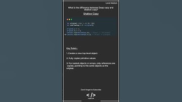 JavaScript Interview Question: Difference Between Shallow Copy and Deep Copy #javascript #js