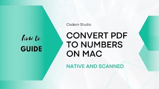 How to Convert PDF to Numbers Document on Mac Easily?