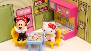 Hello Kitty And Mickey Mouse Dollhouse Unboxing Toys Review