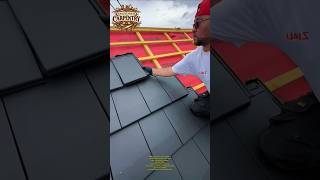 Modern Roof Tile Installation Is Extremely Satisfying! #roofing #construction #shorts