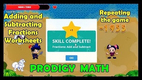 🔴 Adding and Subtracting Fractions Worksheets  | Prodigy Math Game | Repeating the game  👍💪💪