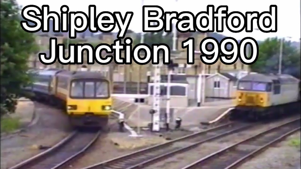 Shipley Bradford Junction Signal Box 1990 class 56 on Crossleys scrap train, before the wires.