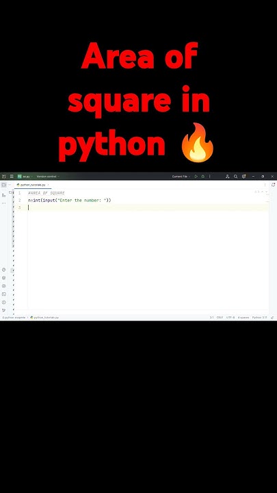 ## Area of square in python 🔥🔥 - YouTube